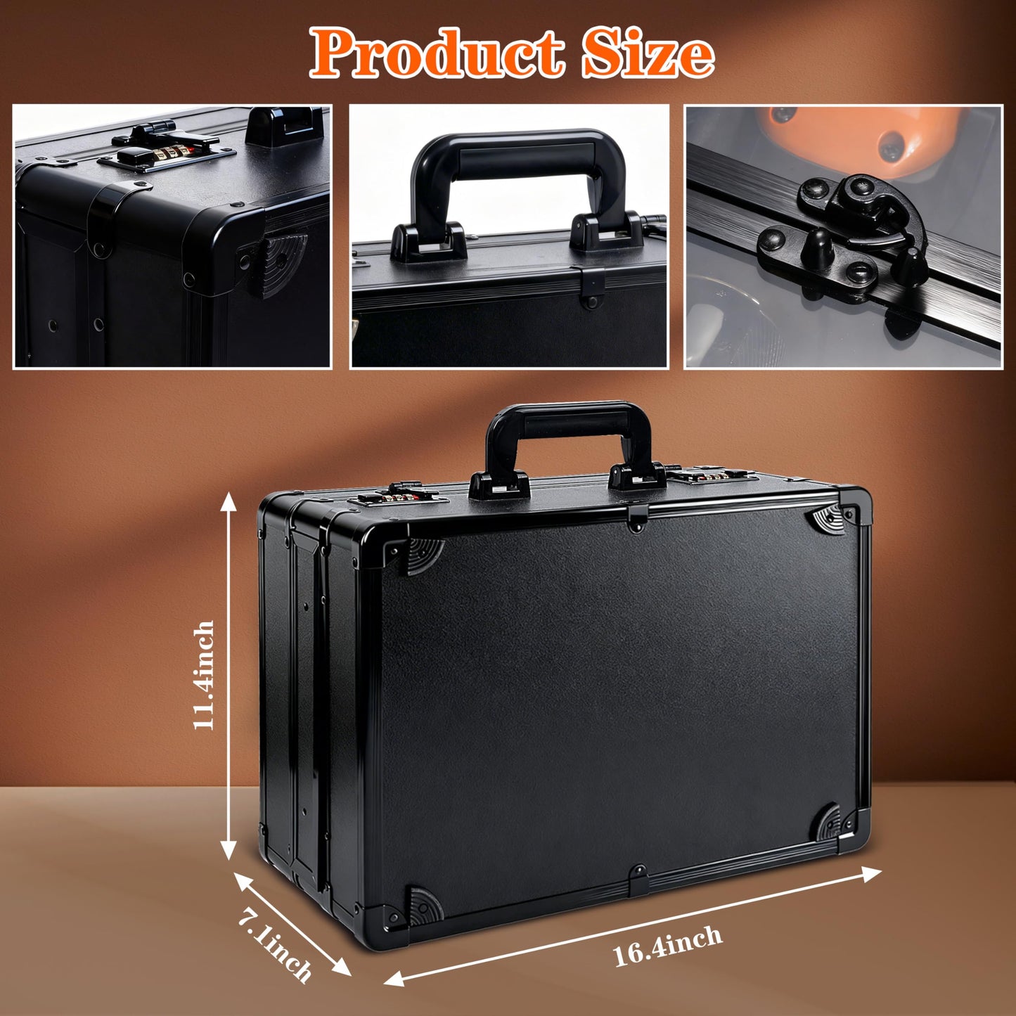 HUIMSWARM professional hairdresser tool box with heavy-duty ergonomic carrying handle