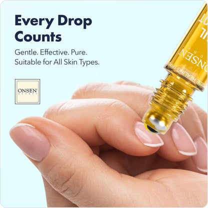 Applying Onsen Secret cuticle serum to fingertips