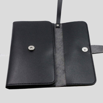 Uonlytech abrasion resistant black leather barber tool holder back view