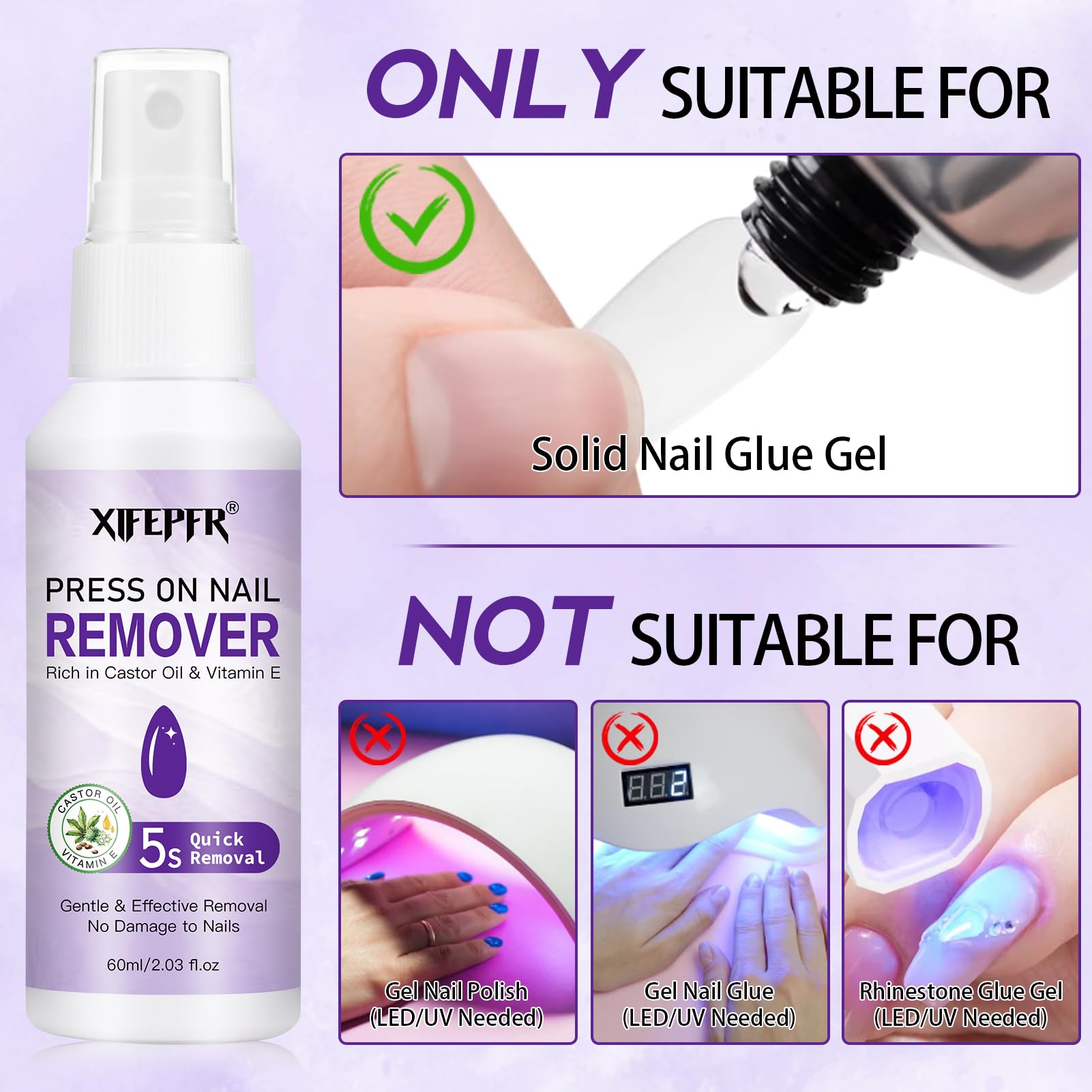 Gellen press on nail remover packaging details