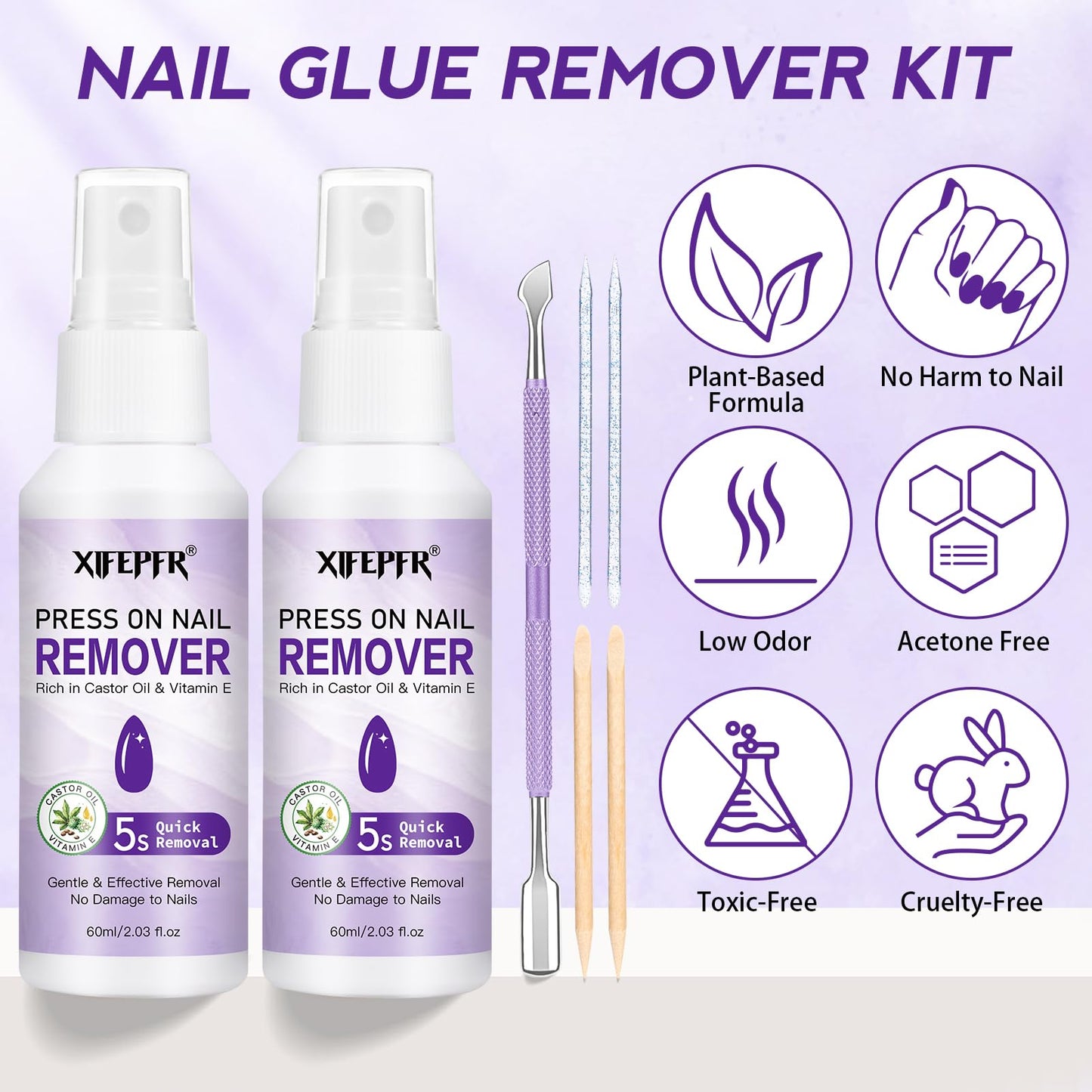 Gellen 60 milliliter nail glue remover bottles