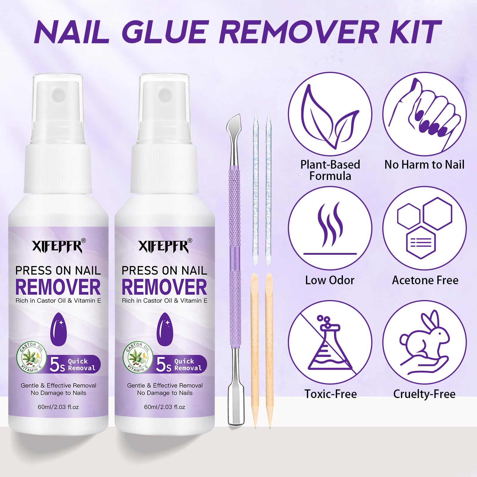Gellen 60 milliliter nail glue remover bottles