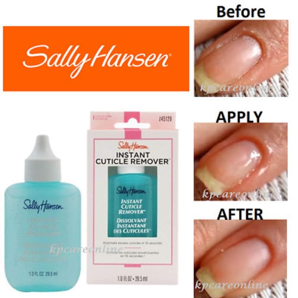 Application of Sally Hansen Instant Cuticle Remover on nails