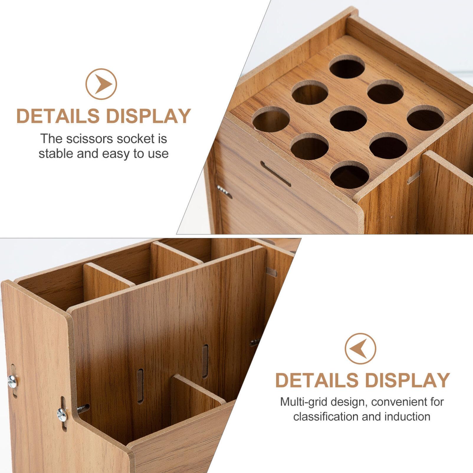 Minkissy barber scissors case displaying adjustable screw components for secure tool placement