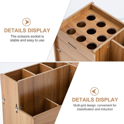 Minkissy barber scissors case displaying adjustable screw components for secure tool placement
