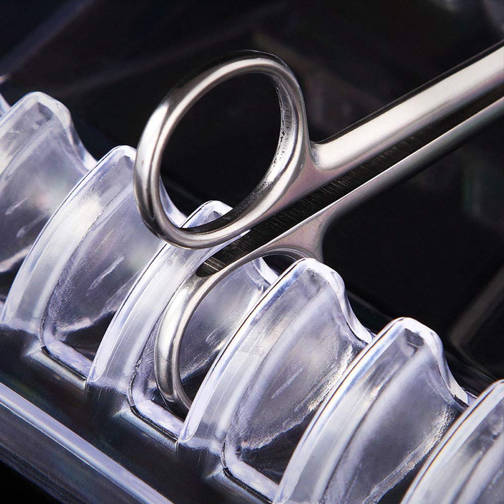 Mollensiuer portable barber storage box top angle displaying the open groove layout holding hair clips and combs