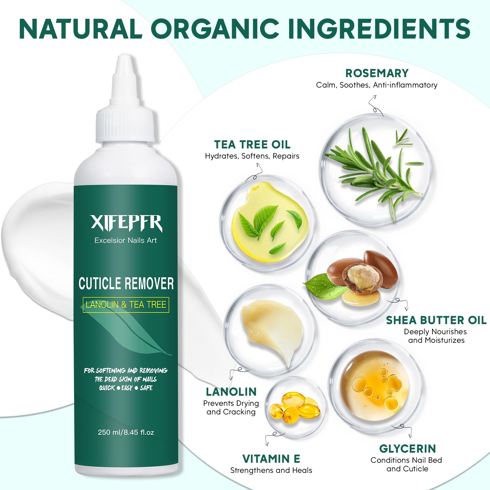 Professional manicure using Xifepfr instant cuticle remover liquid