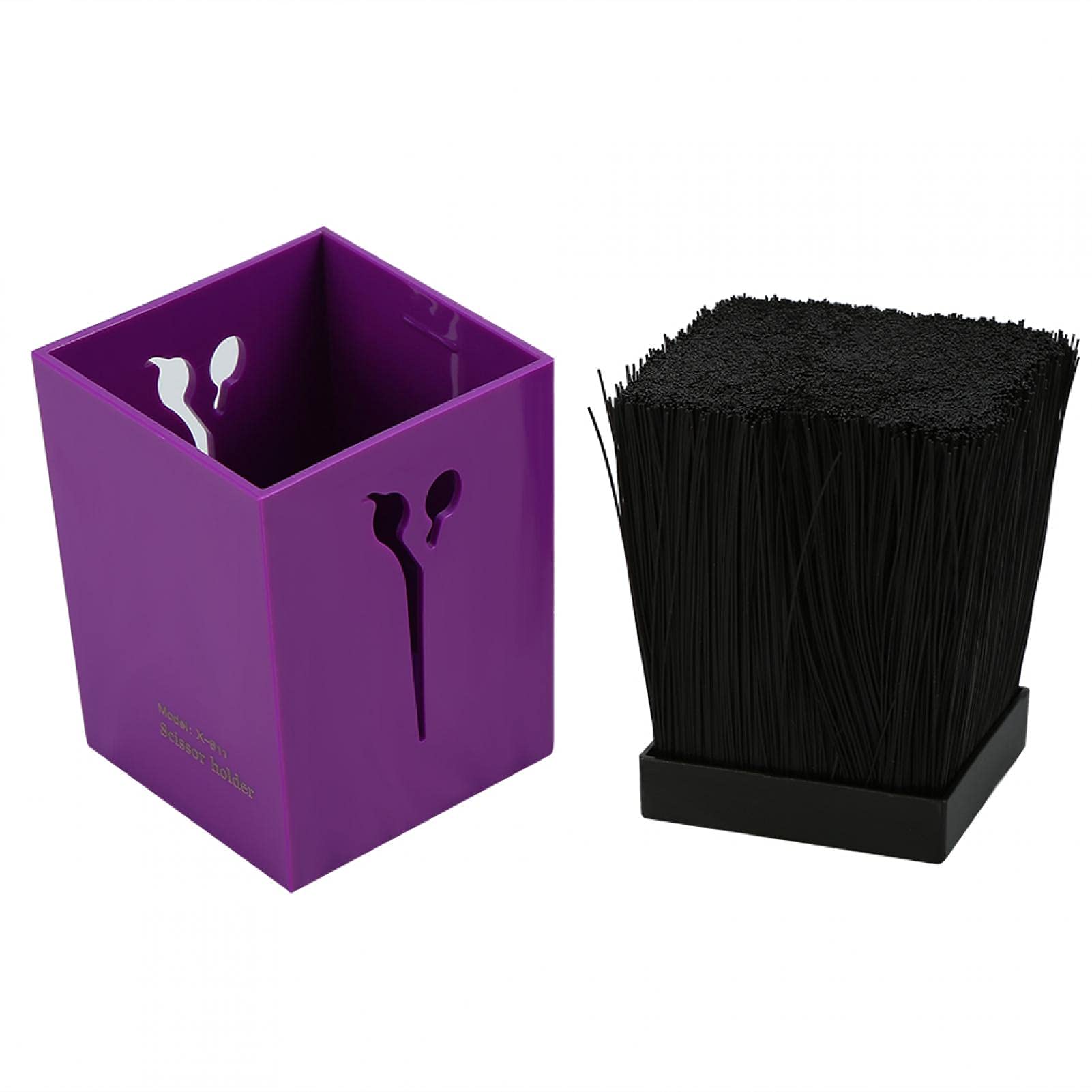 Hollow cut scissor pattern design on the exterior of the premium violet professional hair stylist station box