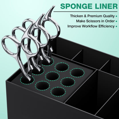 Noverlife barber organizer box showcasing separate slots for hair clips and styling combs.