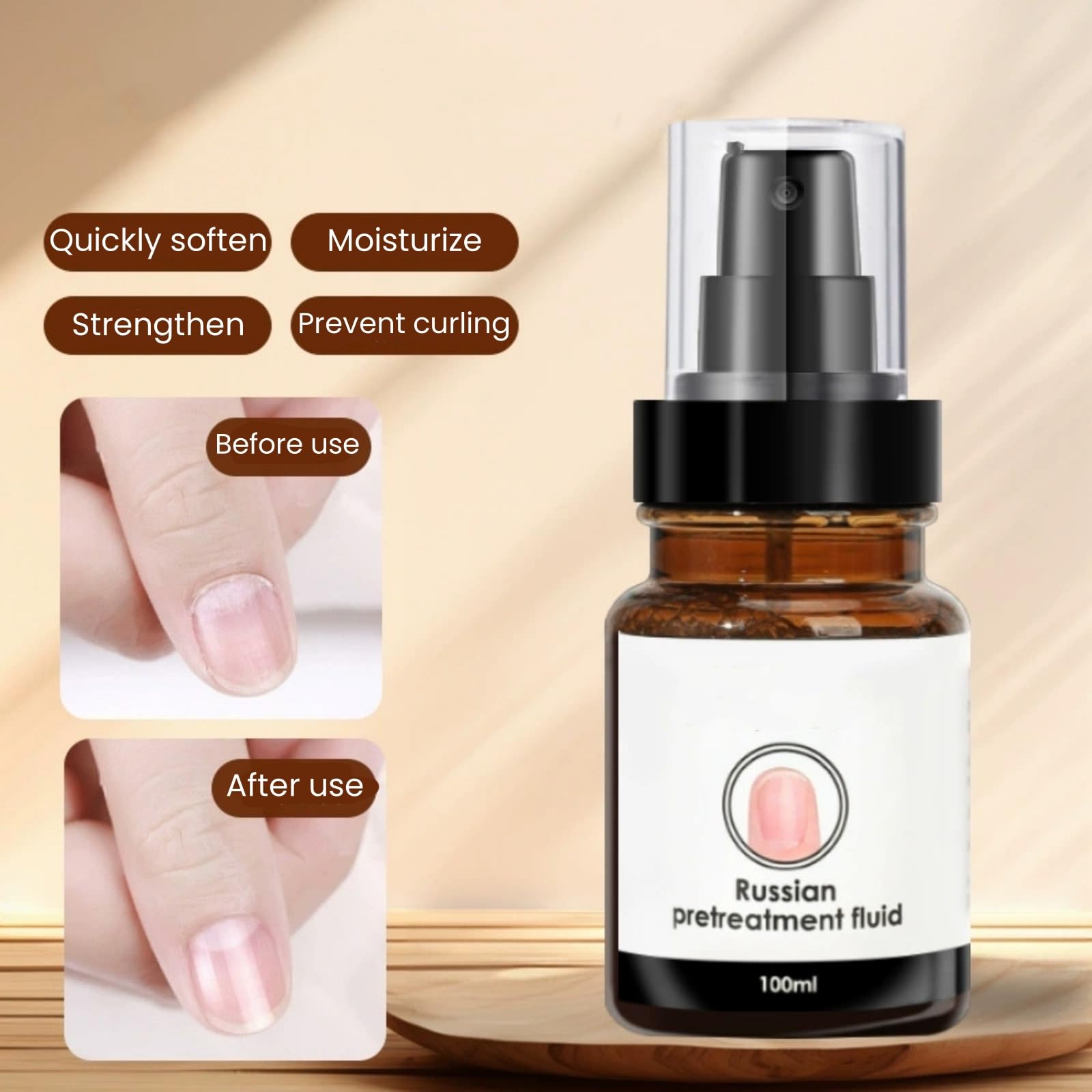 New Cover cuticle spray applying fine mist to fingernails