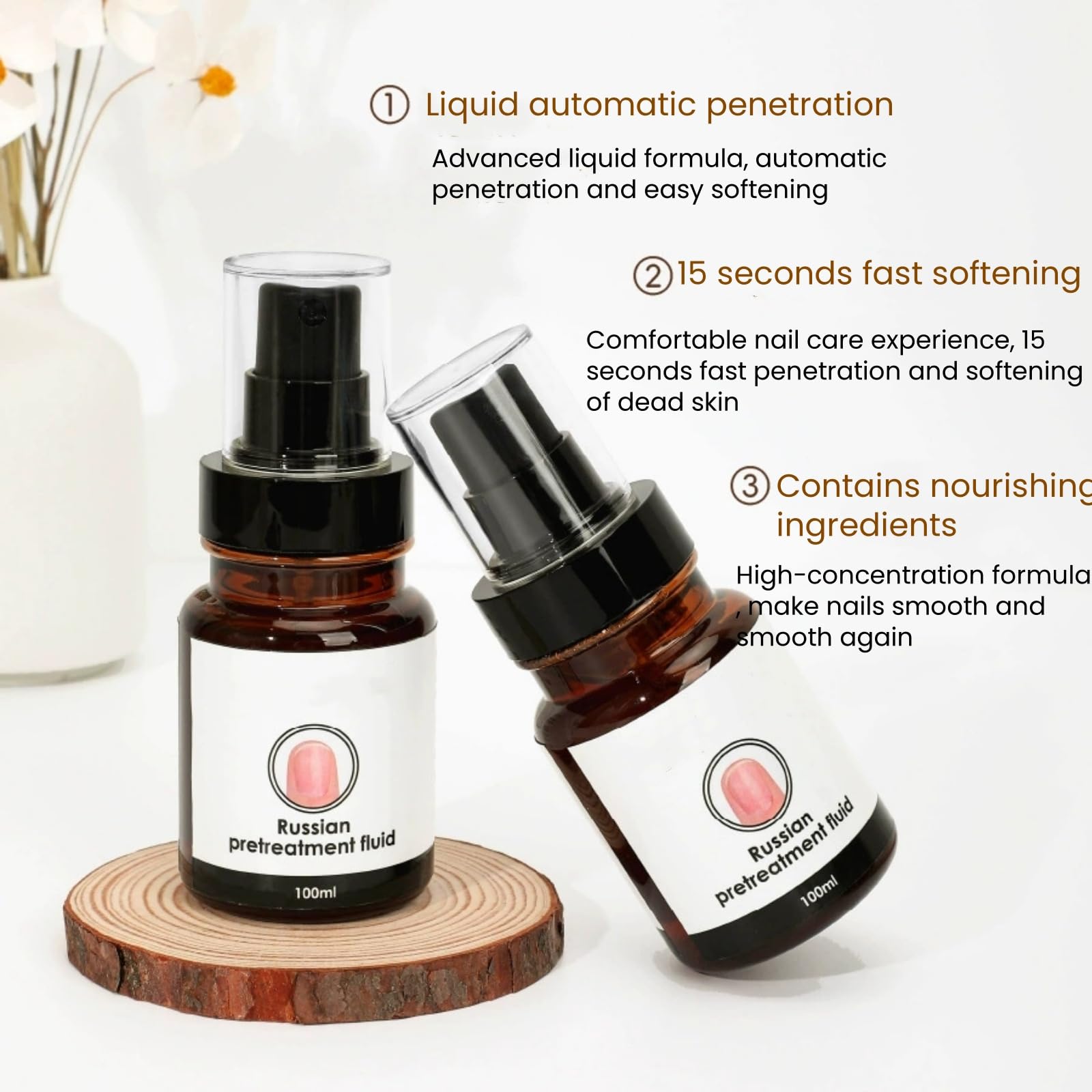 Model using New Cover cuticle softener for a professional pedicure