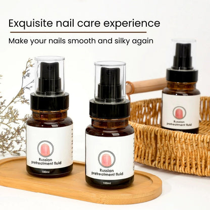 Detailed view of the 100ml New Cover nail treatment bottle
