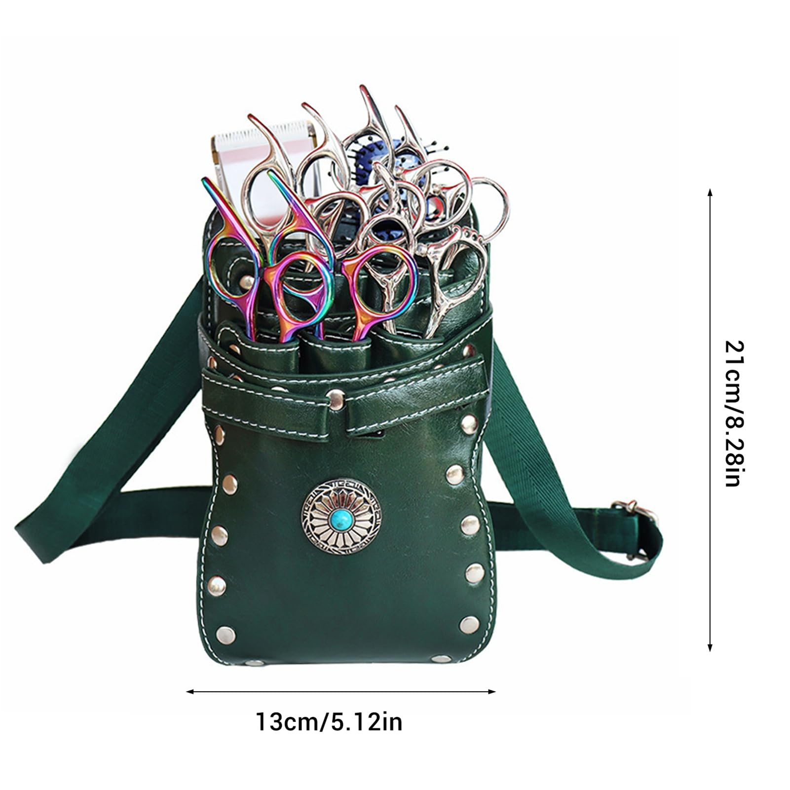 ZJchao crossbody dual purpose barber shear carrier showing the adjustable shoulder strap assembly.