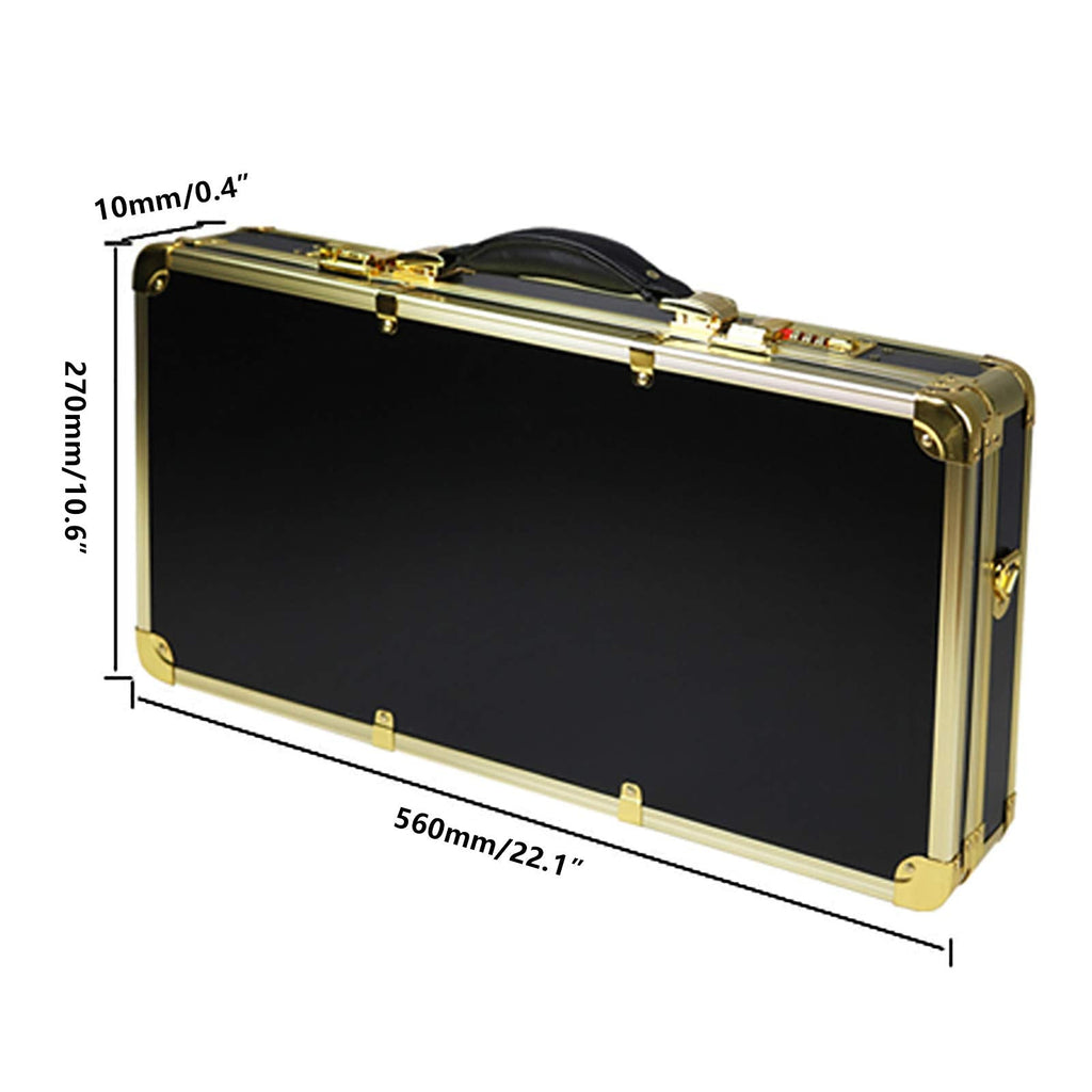 Denest black and gold travel attache case reinforced steel corners