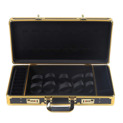 DENEST gold clipper shears holder organizer sitting neatly on a salon station desk