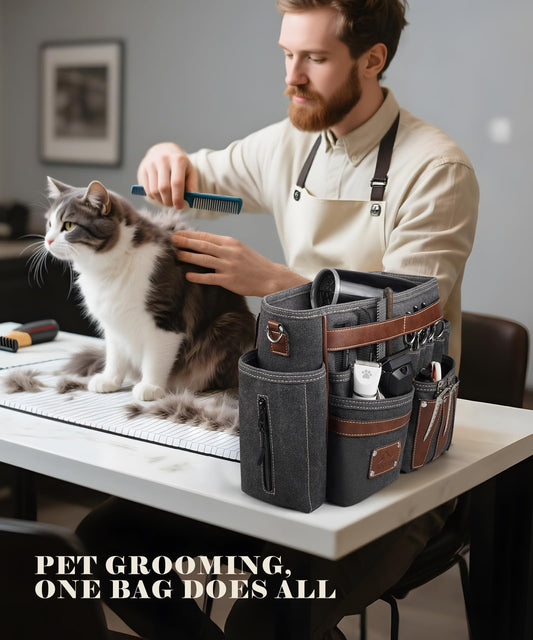 ARCFOX professional hairstylist travel bag showcasing the 10.2-litre interior compartment organized with clippers and shears.