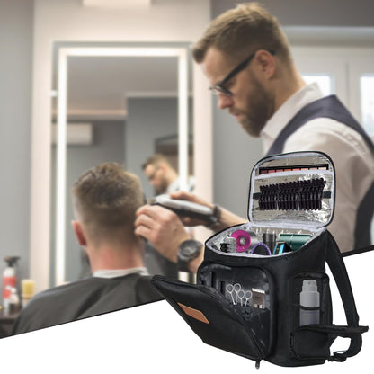 NADAENMF large capacity salon backpack packed with full kit including hair dryer combs and styling accessories