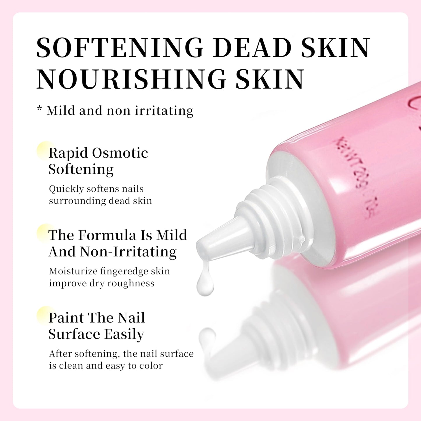 Applying cuticle remover liquid for home manicure