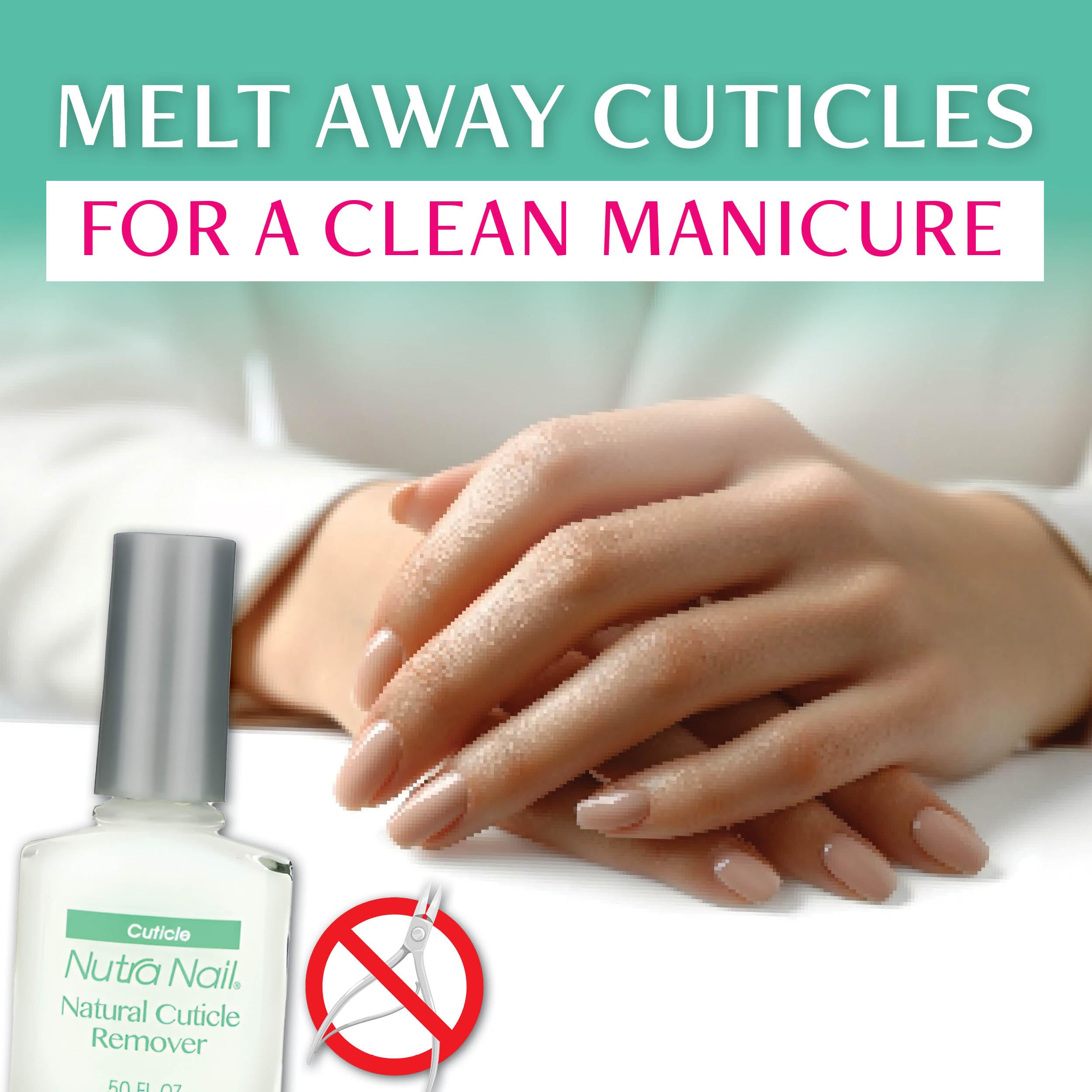 Nutra Nail Naturals Cuticle Remover liquid application on fingernails