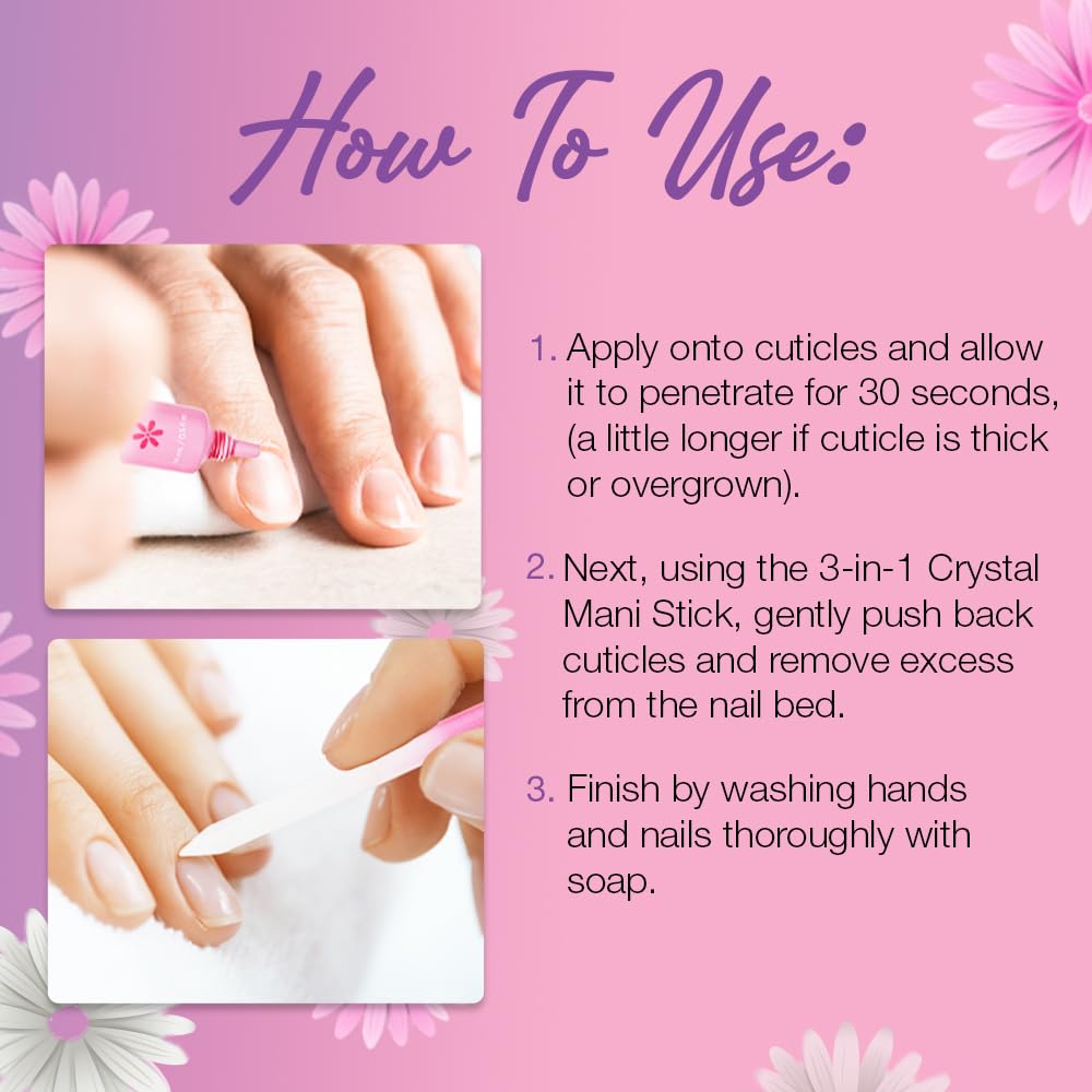 Flowery nail care set lifestyle application view