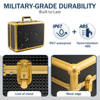 MoyRetty stylist tool box security lock mechanism close up
