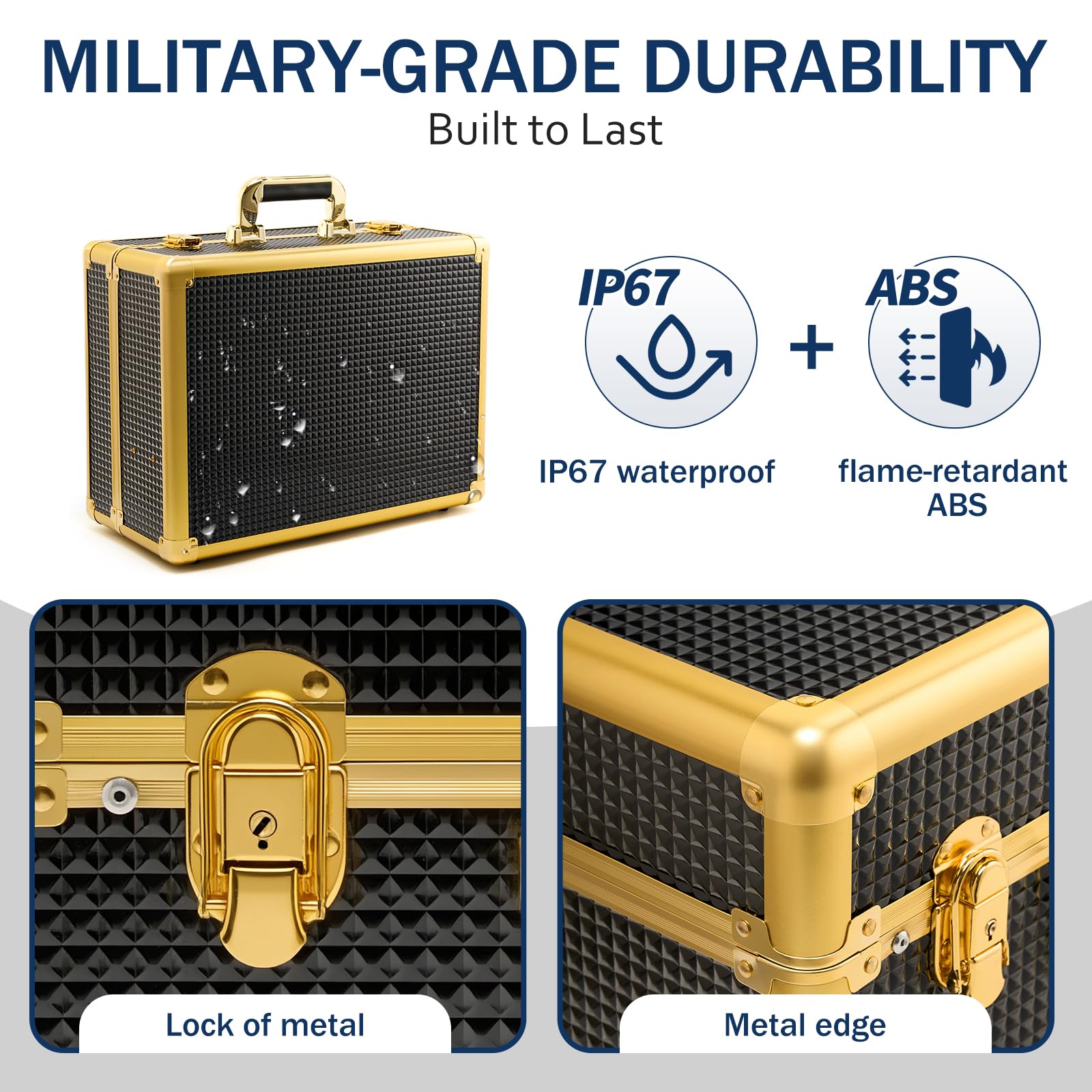 MoyRetty professional grooming equipment travel box showcasing the secure aluminum corner reinforcement.