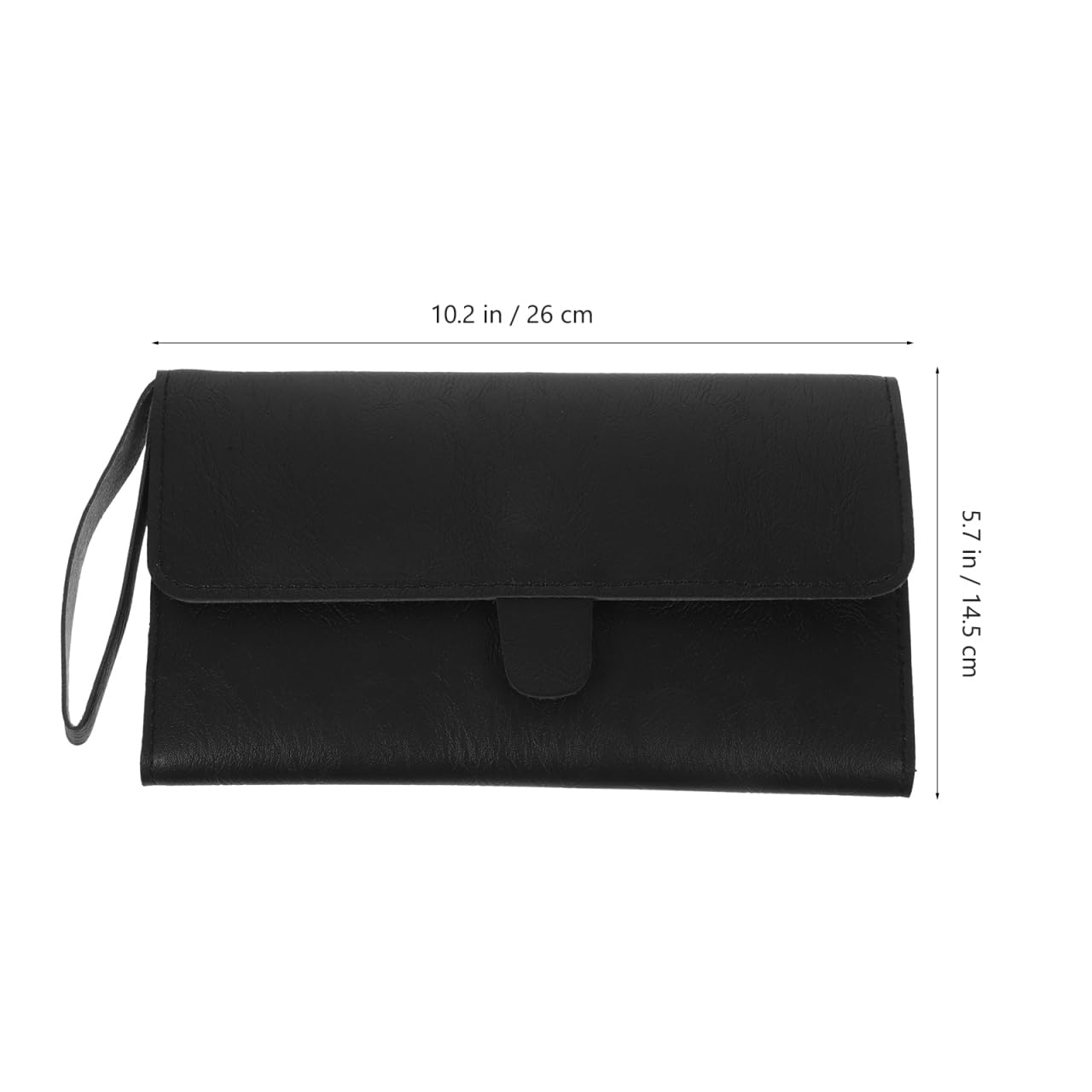 HONMEET hairdressing tool pouch open layout displaying internal slots for 5 shears and 4 combs.