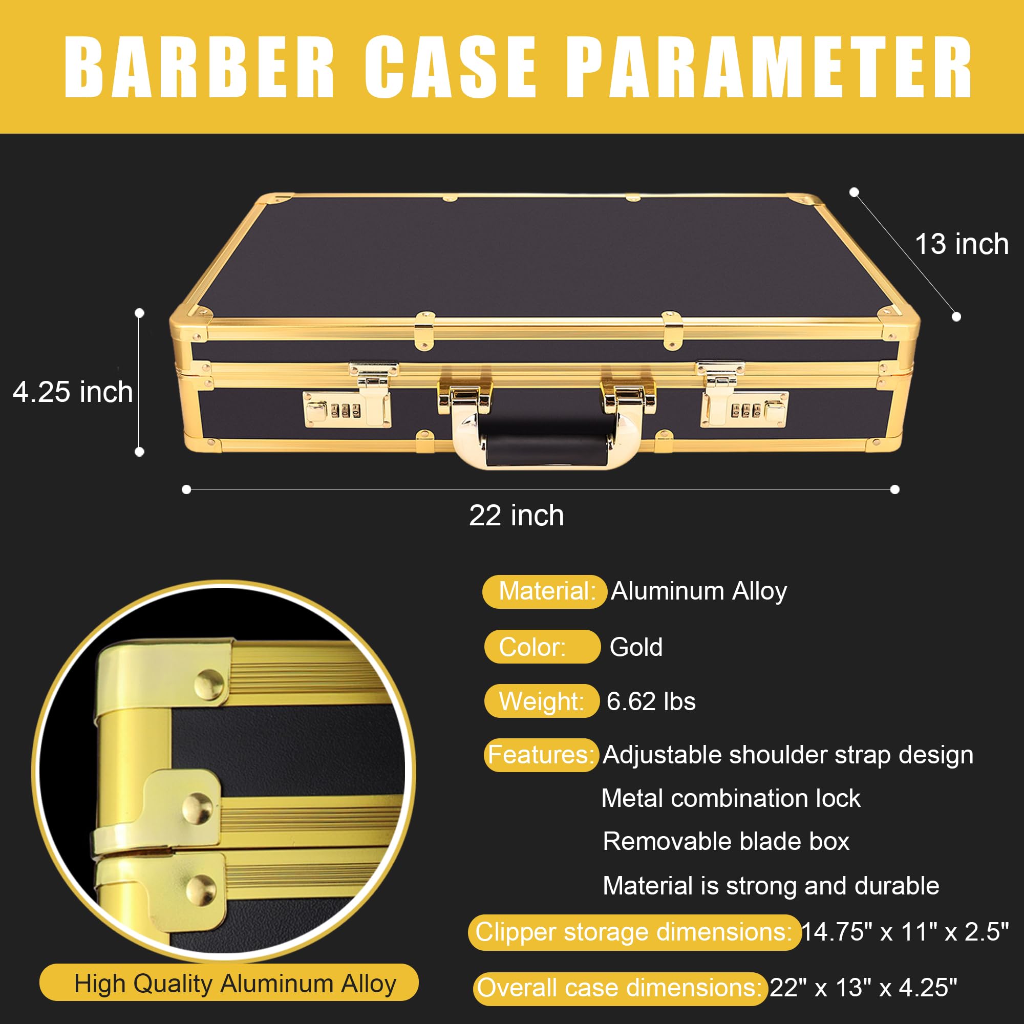 GYKLE Hair Cutting Tools Organizer Box showing the removable blade and trimmer guard caddy.
