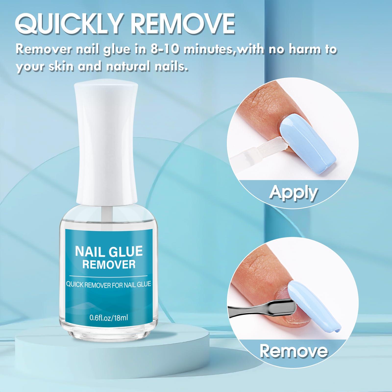 Exsivia nail glue remover with included metal cuticle pusher tool