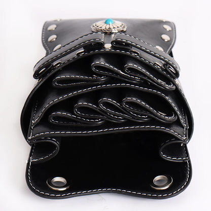 Brrnoo barber tool pouch bag loaded with professional scissors, combs, and styling clips