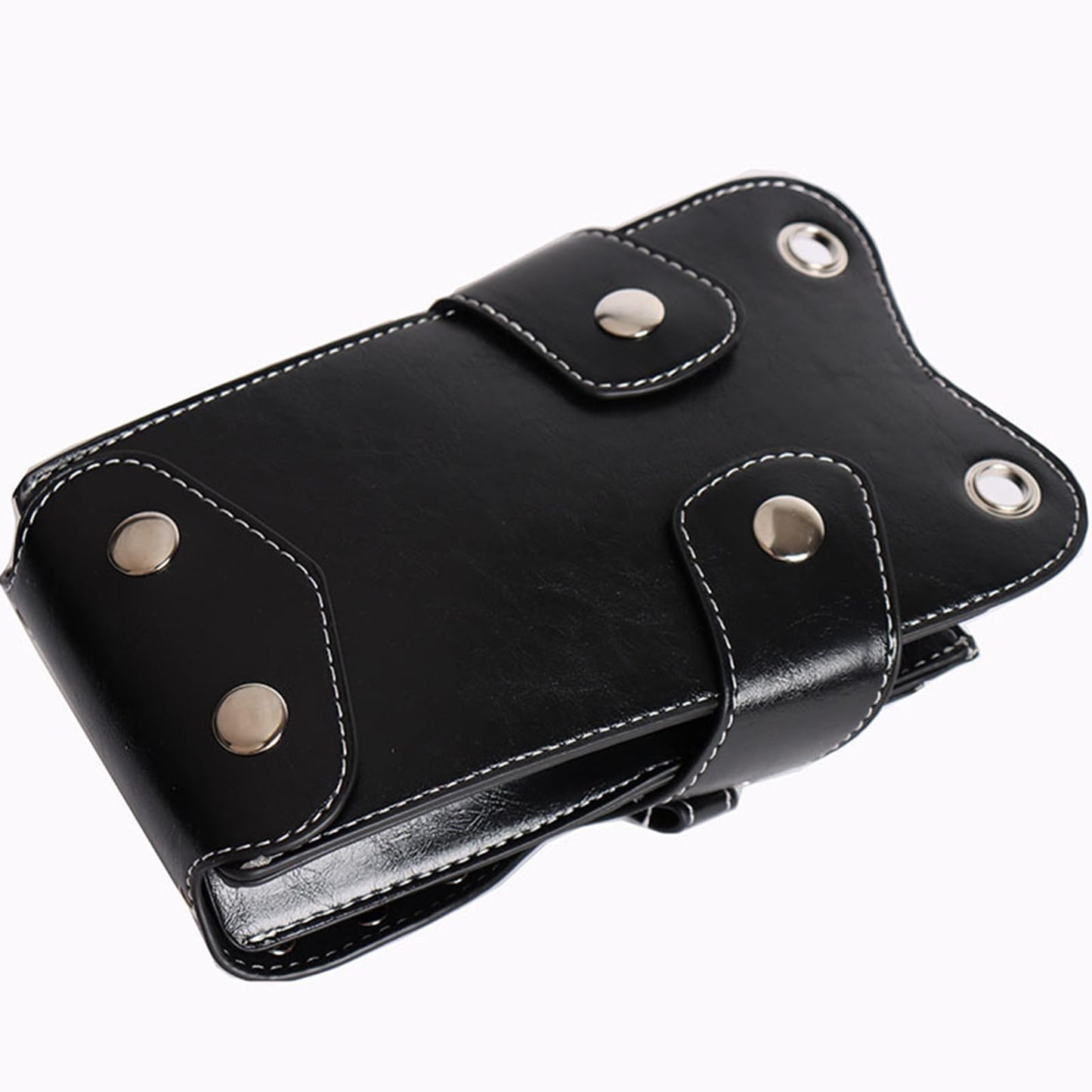 Back view of the durable Brrnoo pink leather hairdressing business toolkit pouch