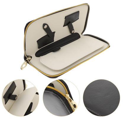 Mobestech professional barber shear pouch side profile highlighting the compact and lightweight three centimeter thickness.