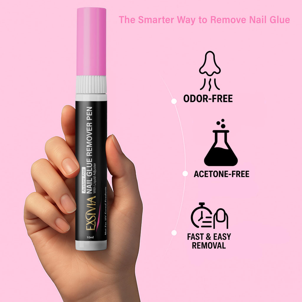 Exsivia nail glue remover pen side profile and cap detail