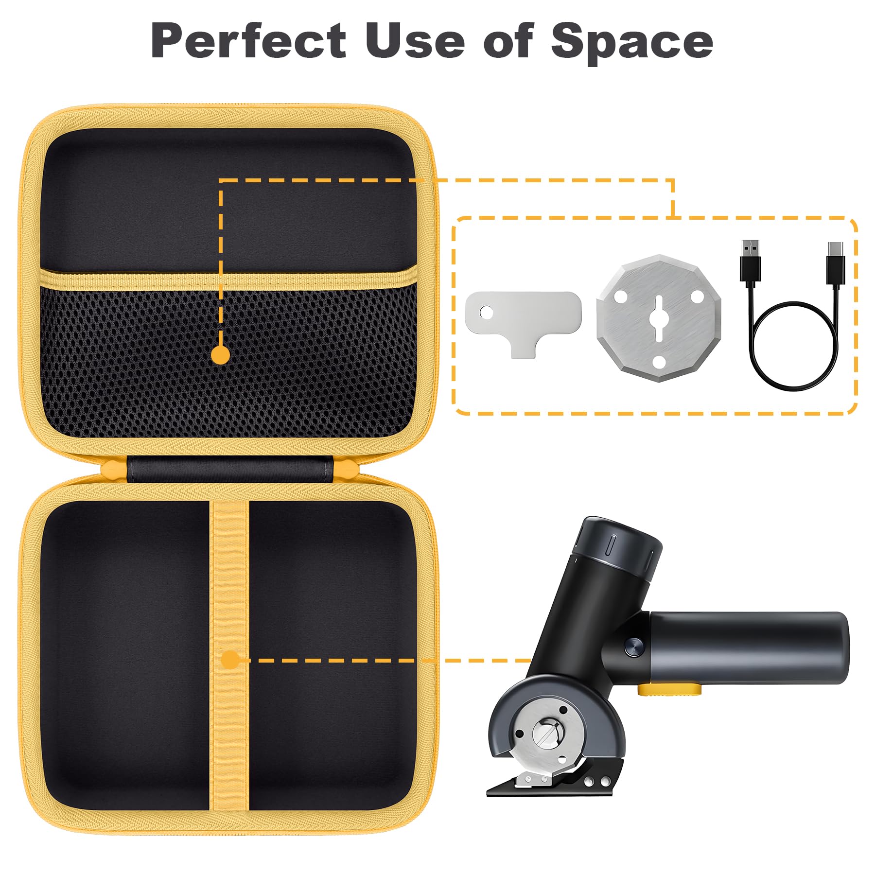 Aenllosi protective travel organizer open view demonstrating internal elastic strap and zippered mesh pocket