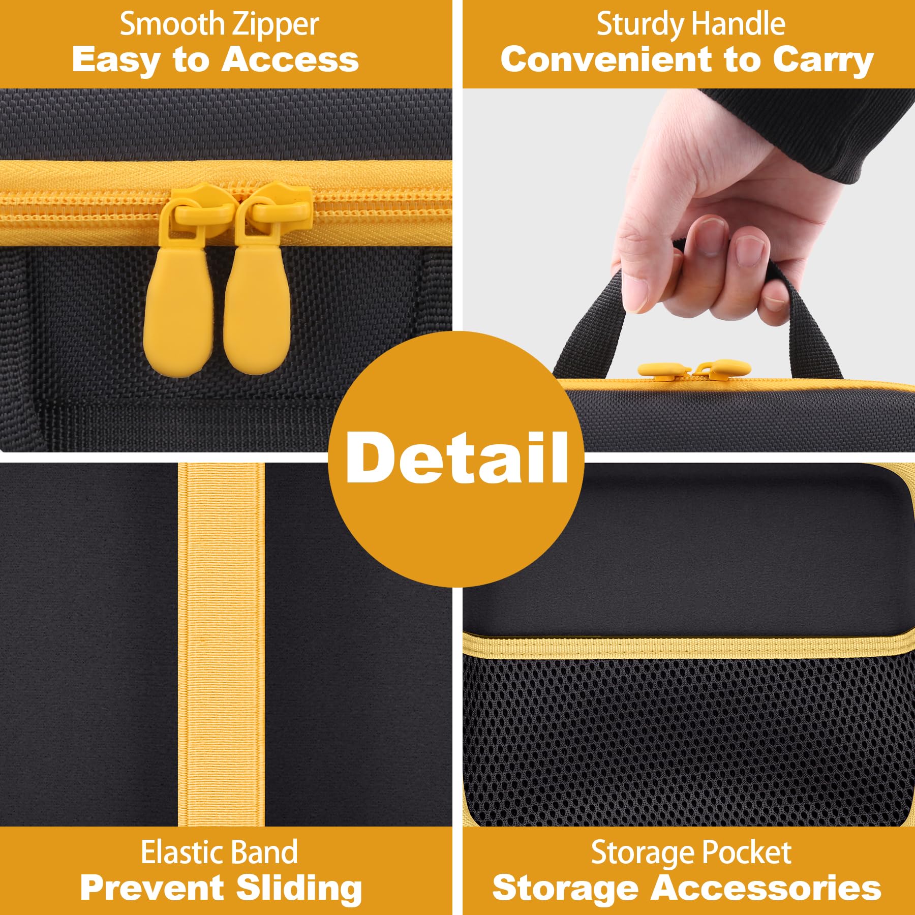 Aenllosi cordless electric scissors case showcasing the premium smooth zipper closure and reinforced handle