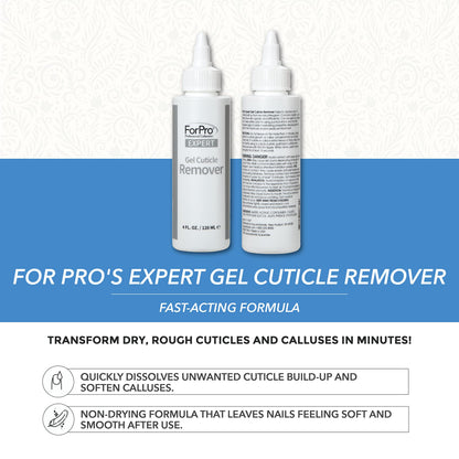Close up of 4 fluid ounce cuticle remover bottle