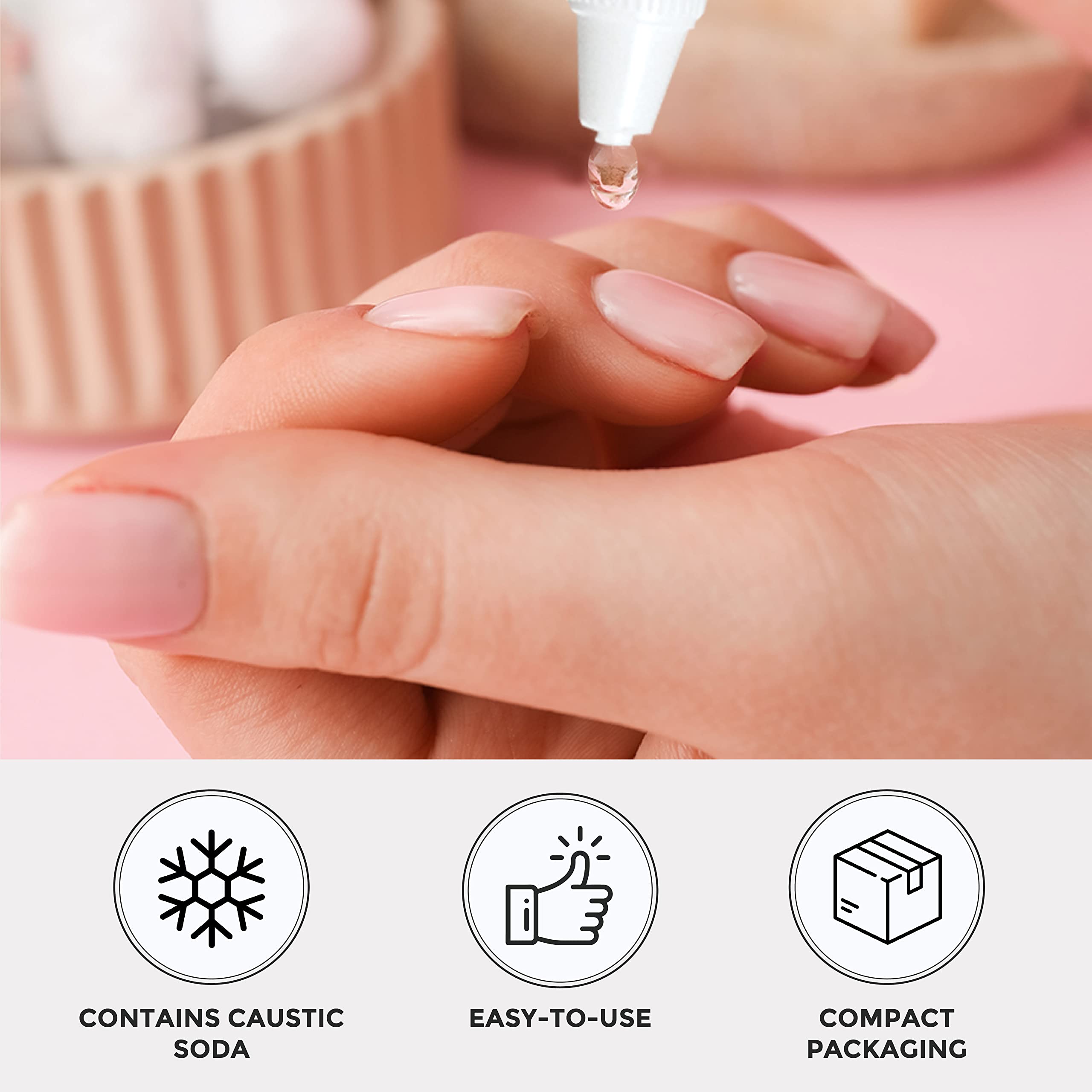 Applying ForPro cuticle remover gel to fingernails