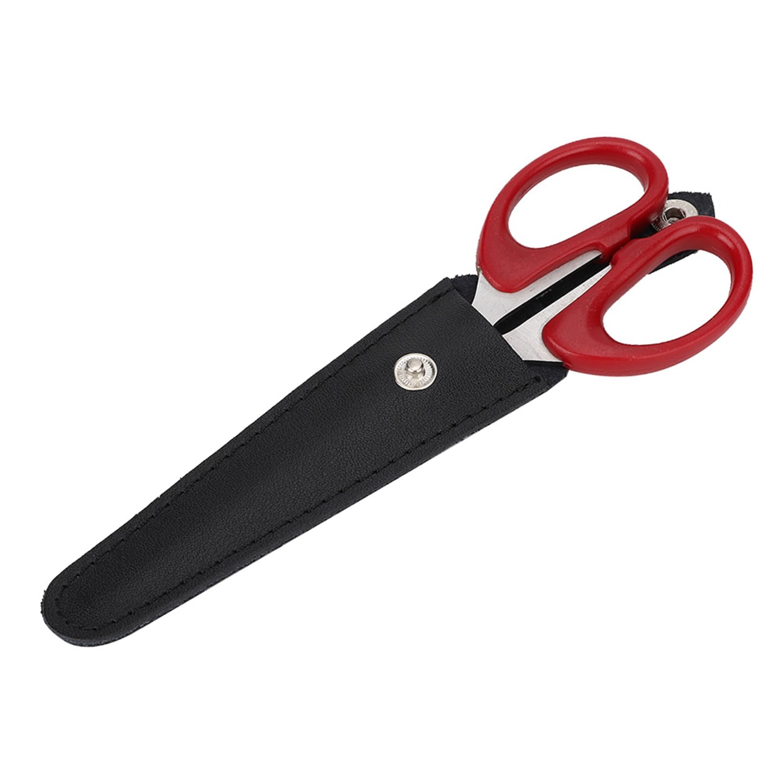 Cunyuer salon hair scissors safety sheath bag showing the secure metal snap fastener closure.