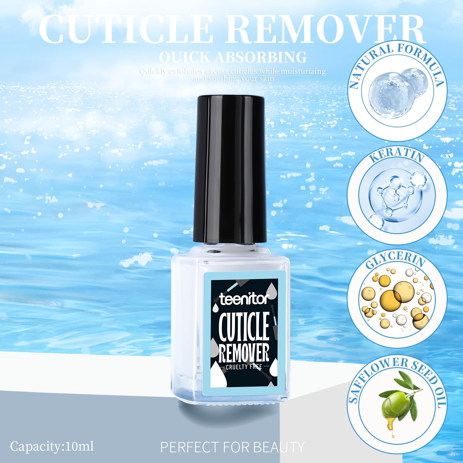 Teenitor 10ml Milk and Honey cuticle oil bottle close up