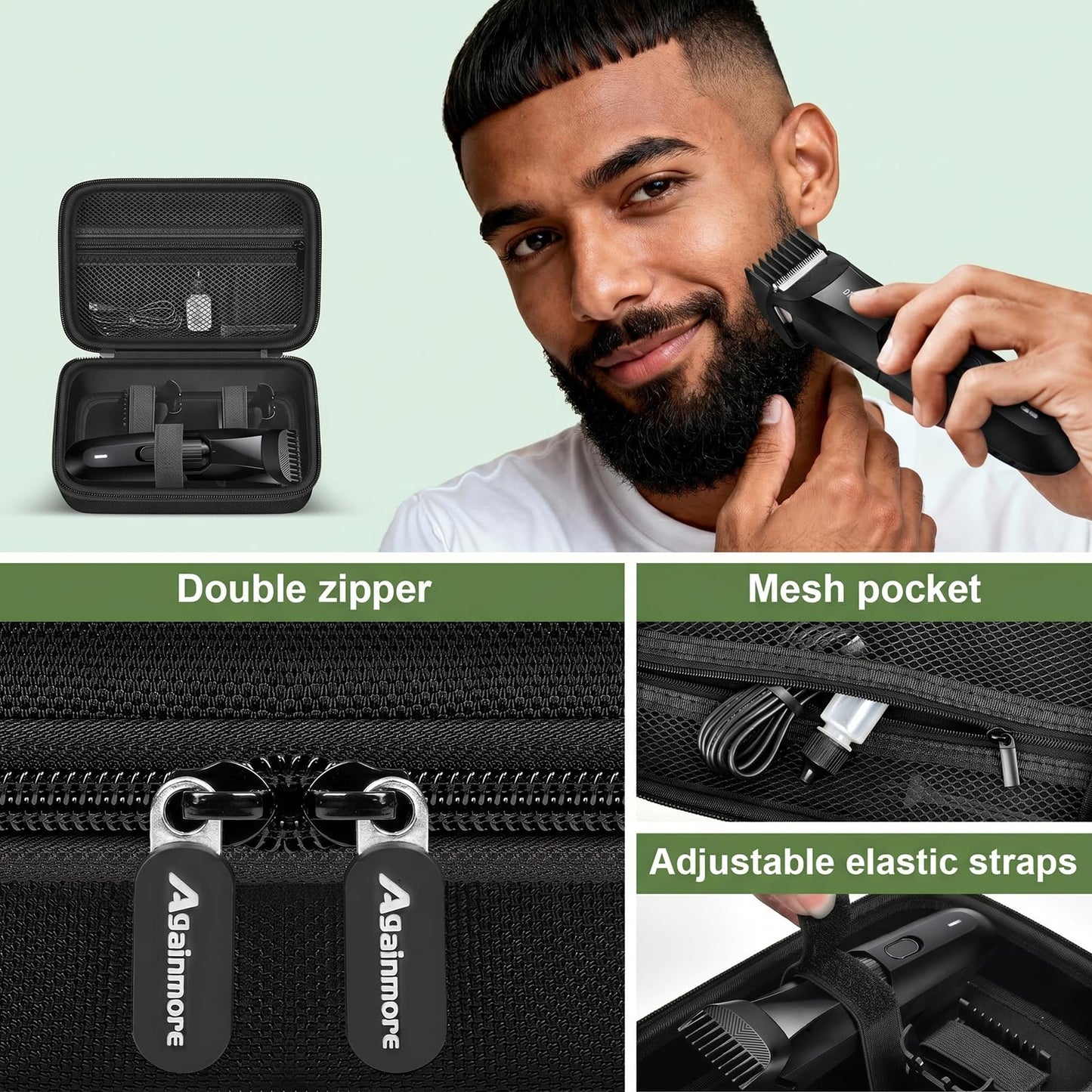 Againmore grooming kit case highlighting heavy duty protective material