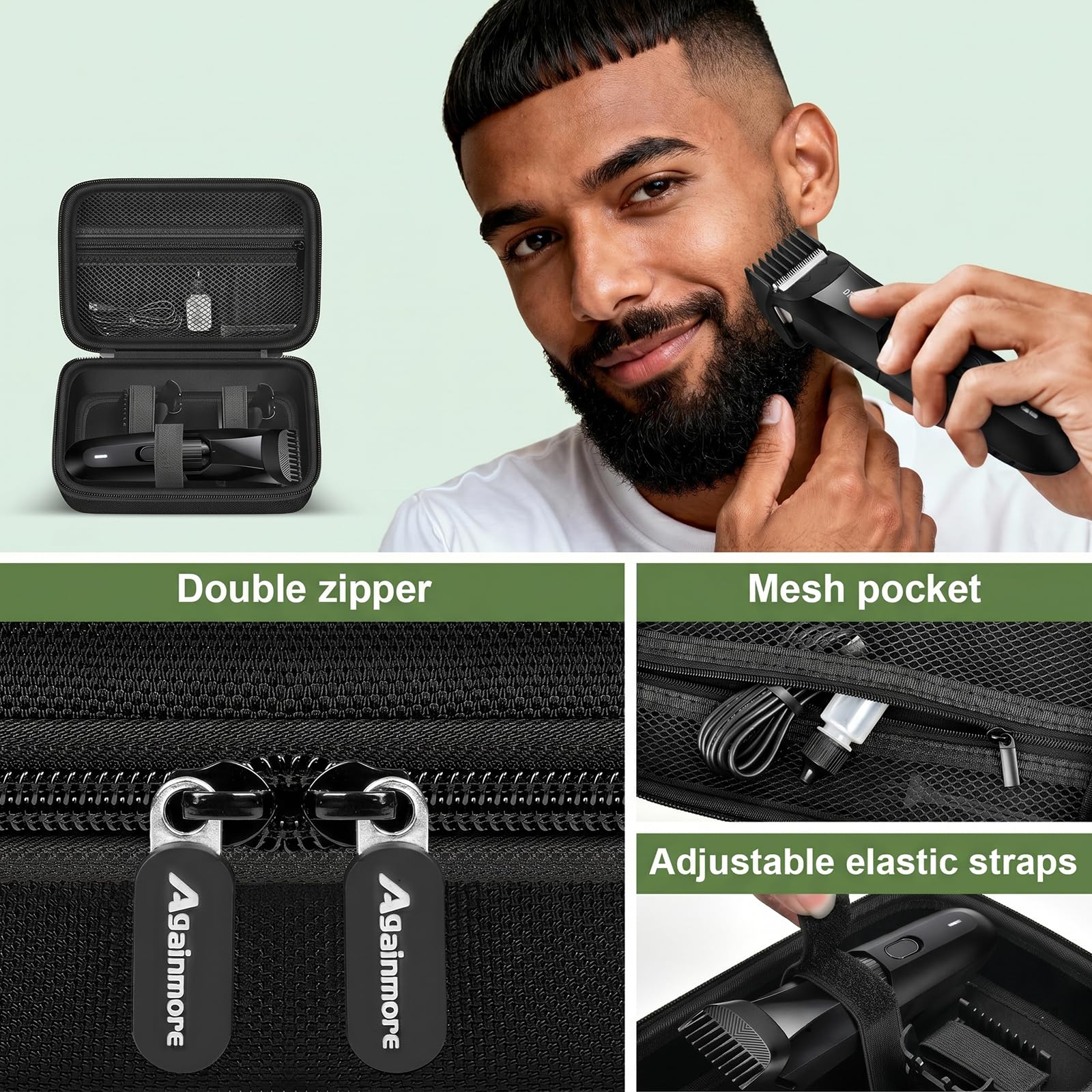 Againmore grooming kit case highlighting heavy duty protective material