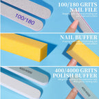 Manicure cleaning brush and lint-free removal pads set
