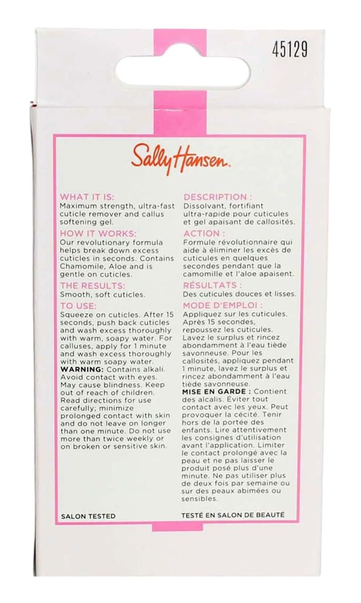 Close up of Sally Hansen Instant Cuticle Remover professional gel packaging