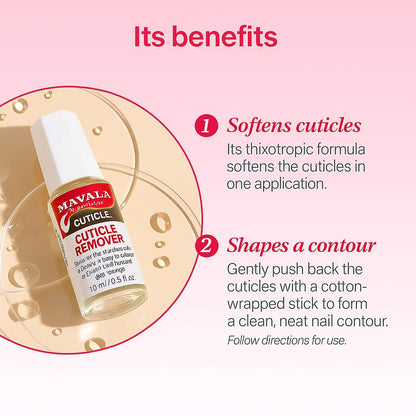 Close up of Mavala cuticle remover brush applicator