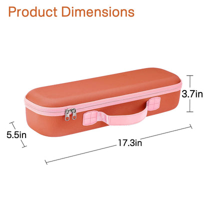 RAIACE compact straightener storage case placed inside travel luggage showing portability and secure fit