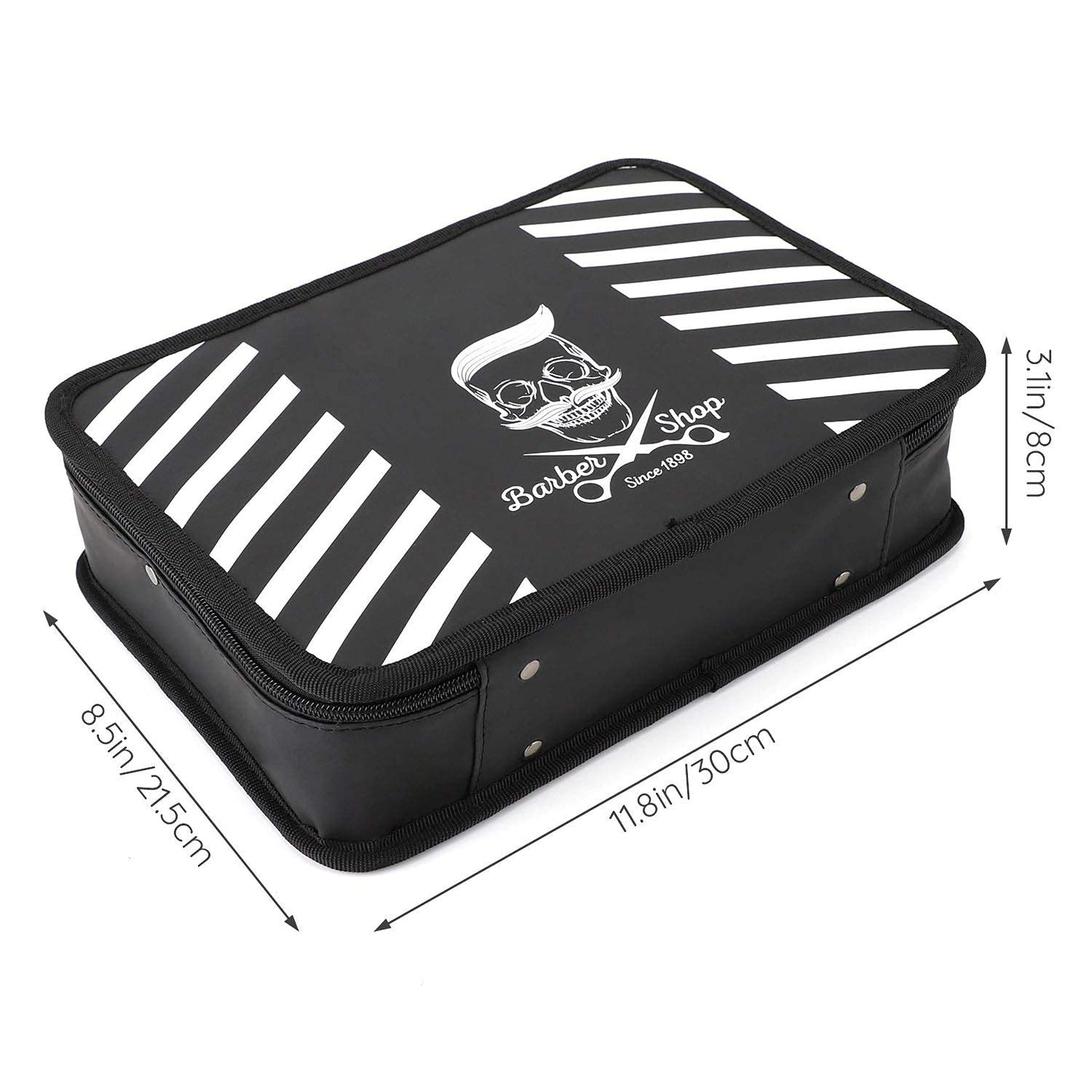 Segbeauty hair cutting grooming kit organizer showing clear polyvinyl chloride zip compartment.