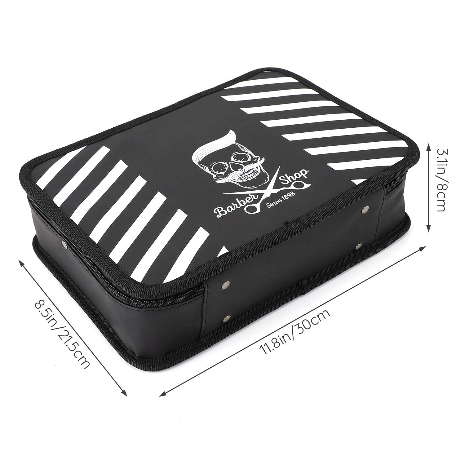 Segbeauty hair cutting grooming kit organizer showing clear polyvinyl chloride zip compartment.