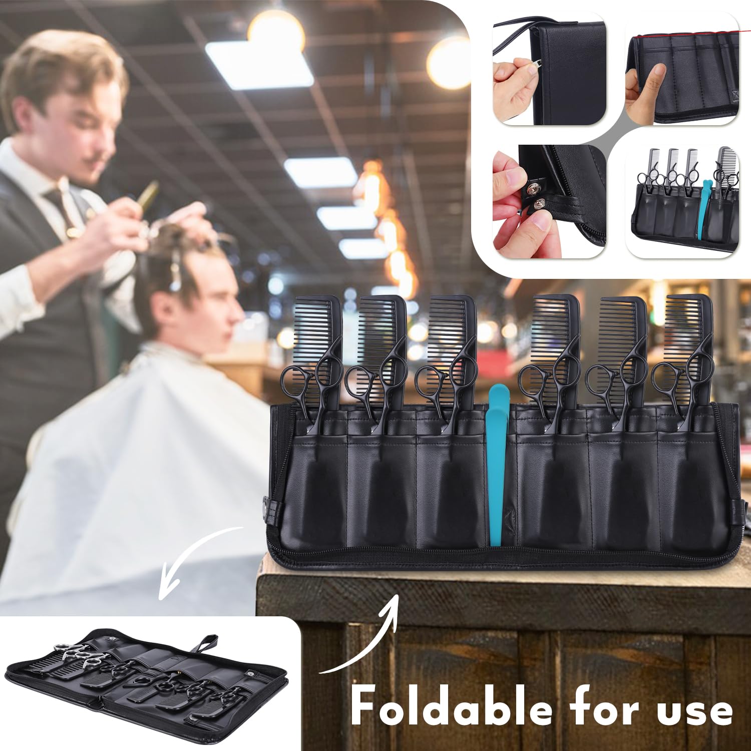 Amotpo cutting scissor pouch displaying the durable thickened interior lining material