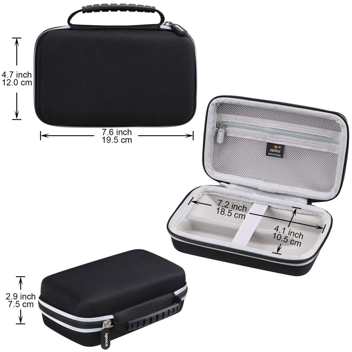 Aproca professional trimmer organizer case inside texture material close up view