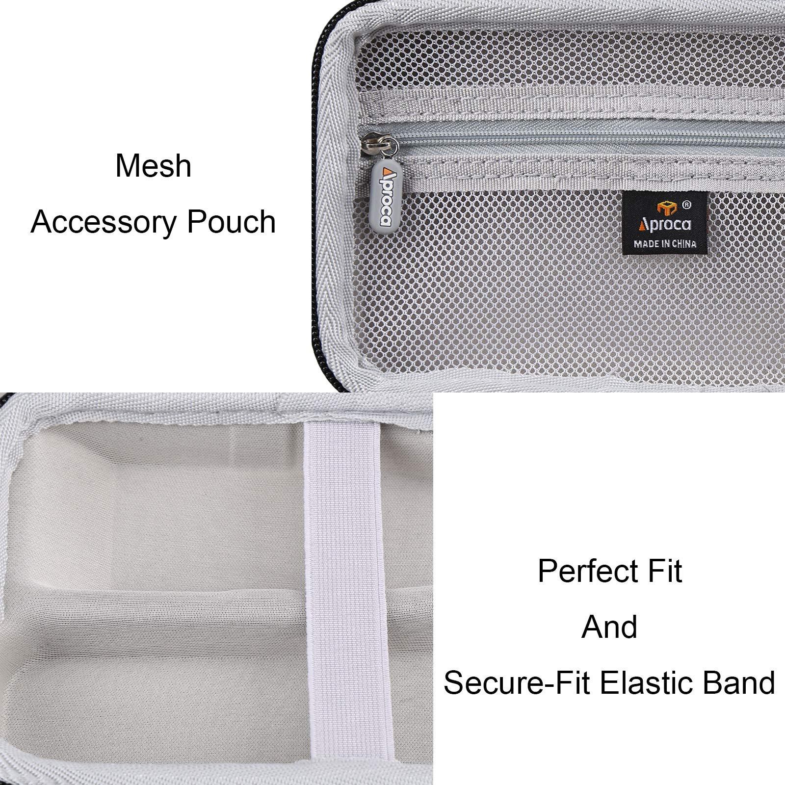 Aproca scratch resistant hard storage bag back view illustrating premium 1680D fabric